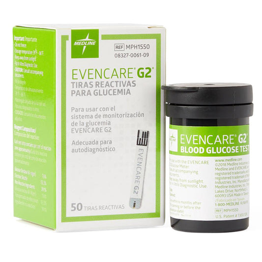EvenCare G2 Blood Glucose Test Strips 50 Count