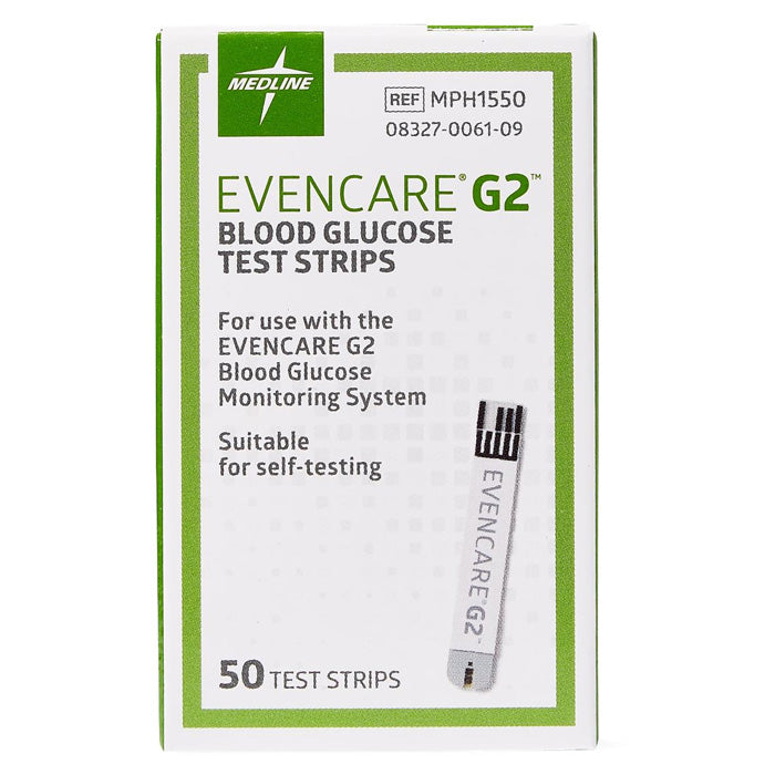 EvenCare G2 Blood Glucose Test Strips 50 Count