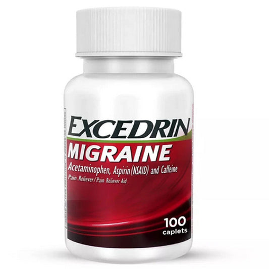 Excedrin Migraine Relief Medicine Caplets 100 Count