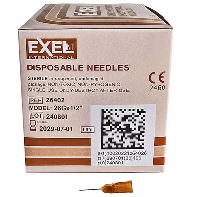 Hypodermic Needles w/o Syringe, All Gauge Sizes, Sterile 100/Box