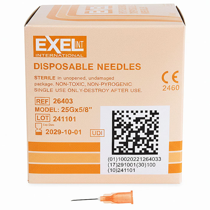 Hypodermic Needles w/o Syringe, All Gauge Sizes, Sterile 100/Box