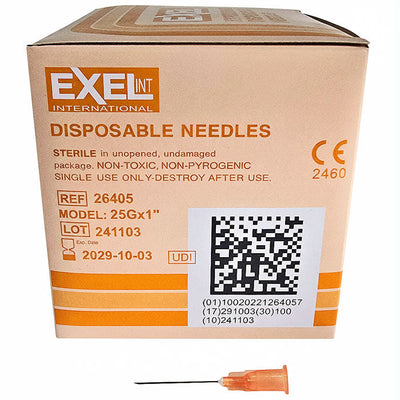 Hypodermic Needles w/o Syringe, All Gauge Sizes, Sterile 100/Box