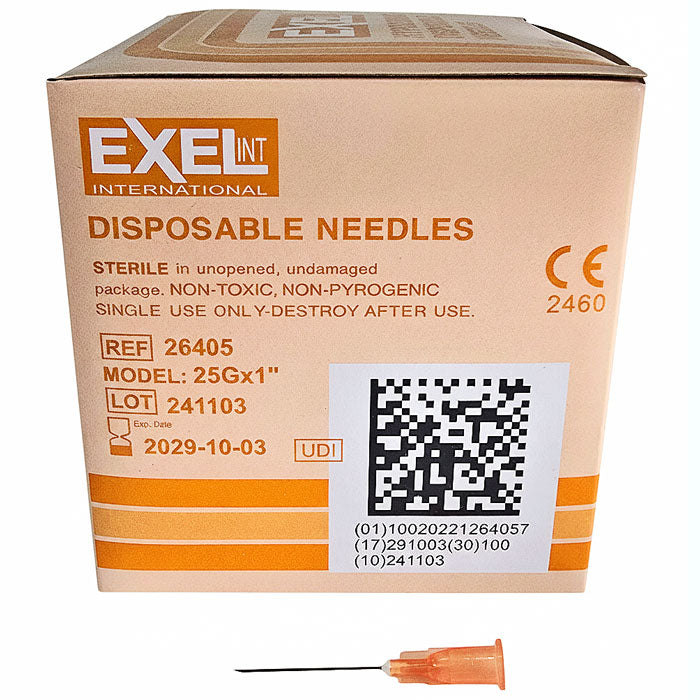 Hypodermic Needles w/o Syringe, All Gauge Sizes, Sterile 100/Box