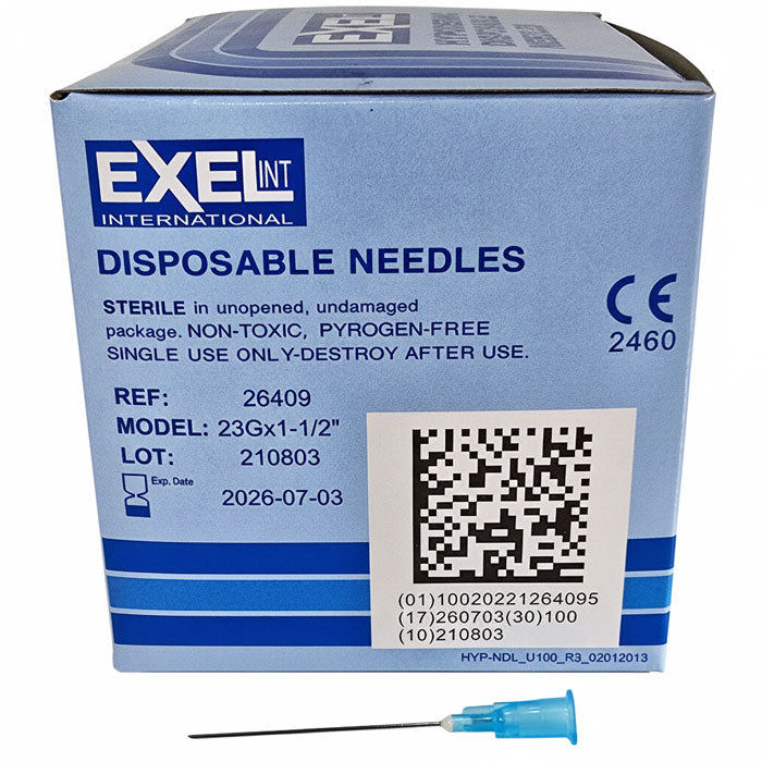 Hypodermic Needles w/o Syringe, All Gauge Sizes, Sterile 100/Box