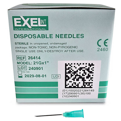 Hypodermic Needles w/o Syringe, All Gauge Sizes, Sterile 100/Box