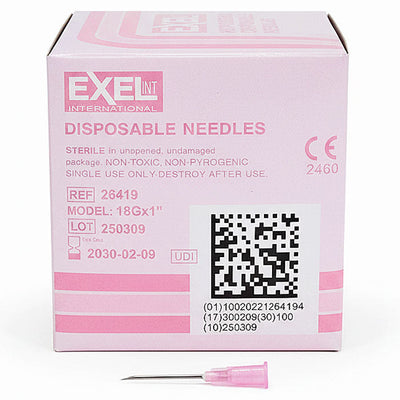 Hypodermic Needles w/o Syringe, All Gauge Sizes, Sterile 100/Box