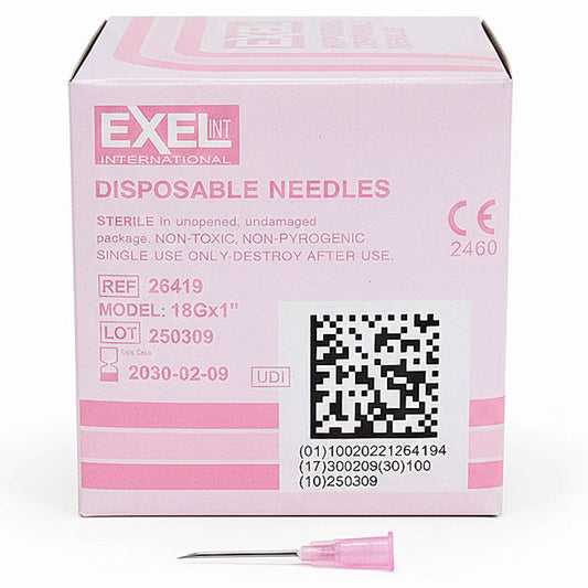 Hypodermic Needles w/o Syringe, All Gauge Sizes, Sterile 100/Box