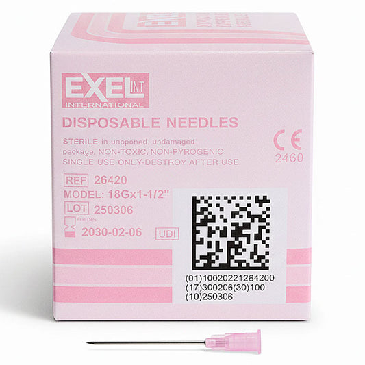 Hypodermic Needles w/o Syringe, All Gauge Sizes, Sterile 100/Box