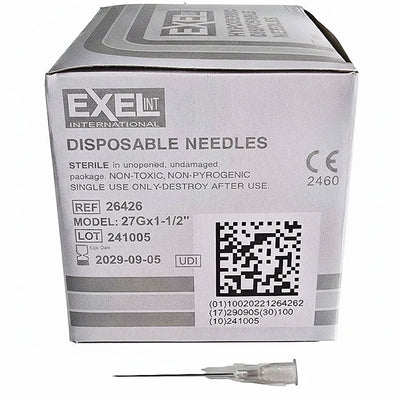 Hypodermic Needles w/o Syringe, All Gauge Sizes, Sterile 100/Box