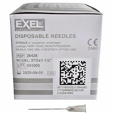 Hypodermic Needles w/o Syringe, All Gauge Sizes, Sterile 100/Box