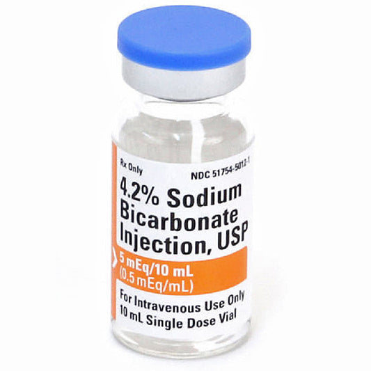Sodium Bicarbonate 4.2% Injection Single-Dose Vials 10 mL x 25/Box (RX)