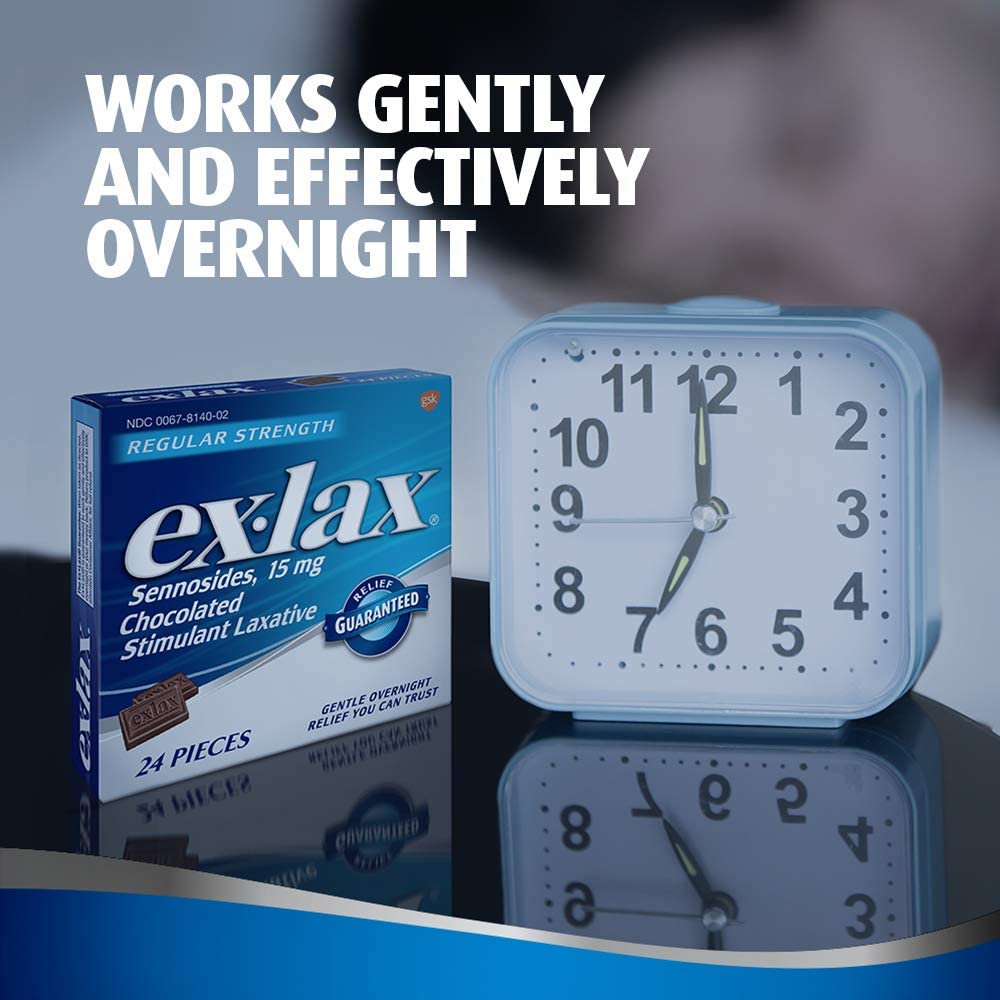 Ex-Lax Chocolate Chewables Gentle Stimulant Laxative 24 Count