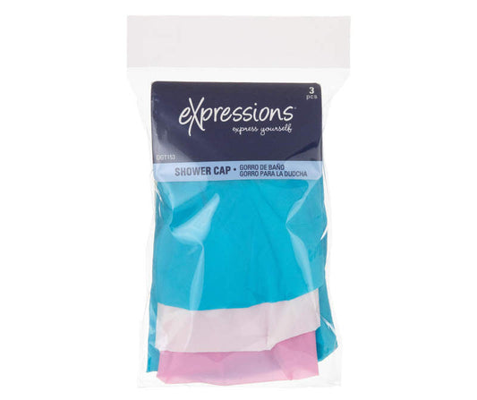 Expressions Shower Caps Assorted Colors 3 ct