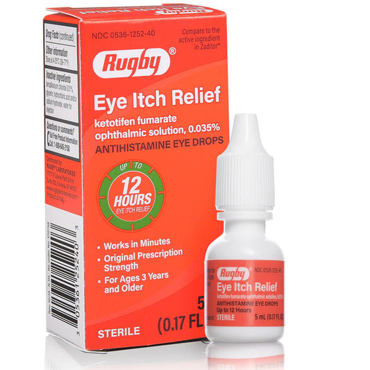 Eye Itch Relief Antihistamine Eye Drops Ketotifen Ophthalmic Solution 0.025% 5 mL