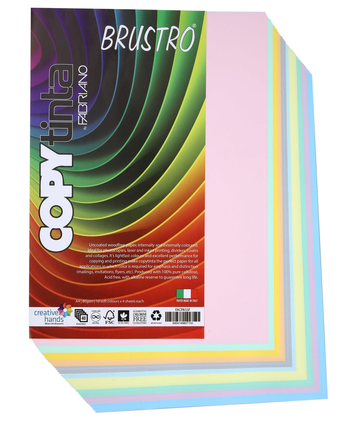 BRUSTRO Ruled Notebook with Rollerball Pens, Mechanical Pencils, Clip Box Set, 13 Pocket Expanding File Folder &amp; Copytinta Soft Shade&nbsp;Single&nbsp;Pack (40 Sheets)&nbsp;Combo | Perfect Gift for Office,Teachers