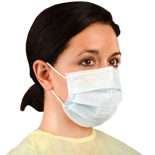Face Masks Earloop Style ASTM Level 1 Procedure Masks, Light Blue, 50/Box
