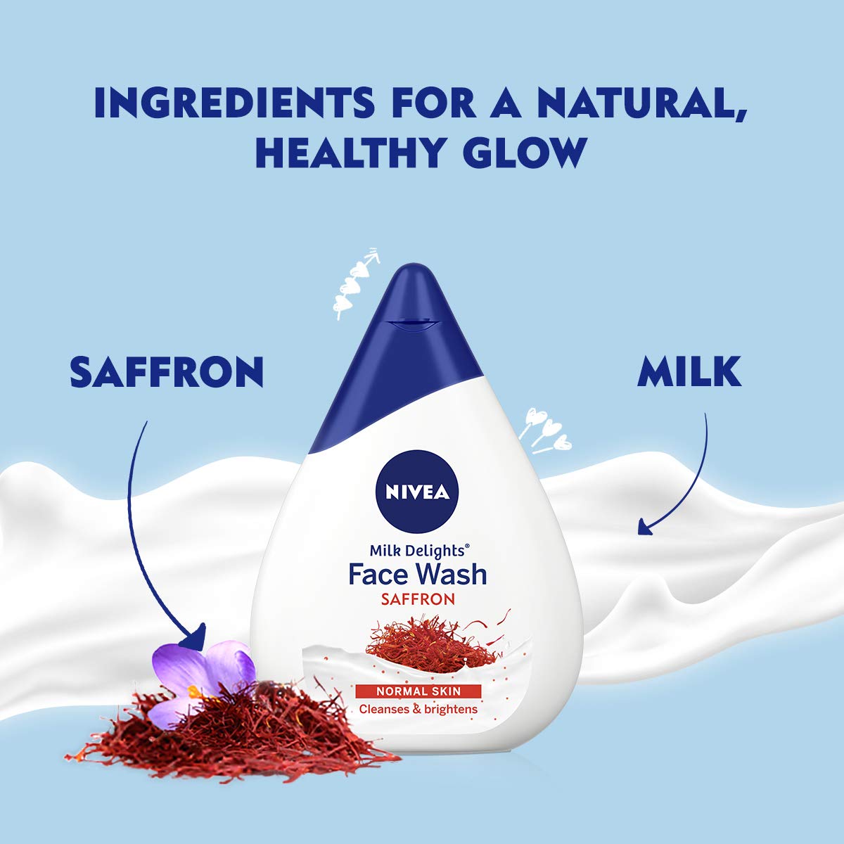 Nivea Face Wash for Normal Skin, Milk Delights Saffron
