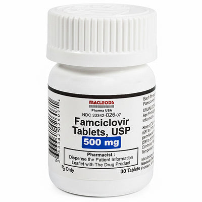 Famciclovir Tablets 125mg, 250mg, 500mg by Macleods 30 Count (RX)