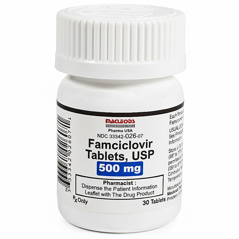Famciclovir Tablets 125mg, 250mg, 500mg by Macleods 30 Count (RX)