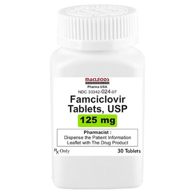 Famciclovir Tablets 125mg, 250mg, 500mg by Macleods 30 Count (RX)