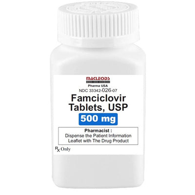 Famciclovir Tablets 125mg, 250mg, 500mg by Macleods 30 Count (RX)