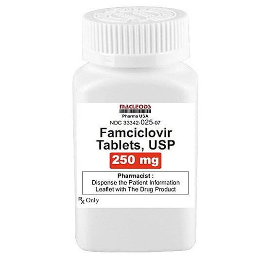Famciclovir Tablets 125mg, 250mg, 500mg by Macleods 30 Count (RX)