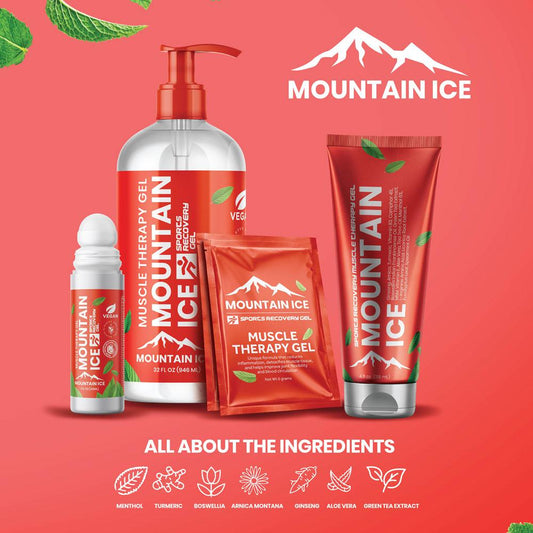 Mountain Ice Sports Recovery Muscle Pain Relief Gel 4oz (3-PACK)