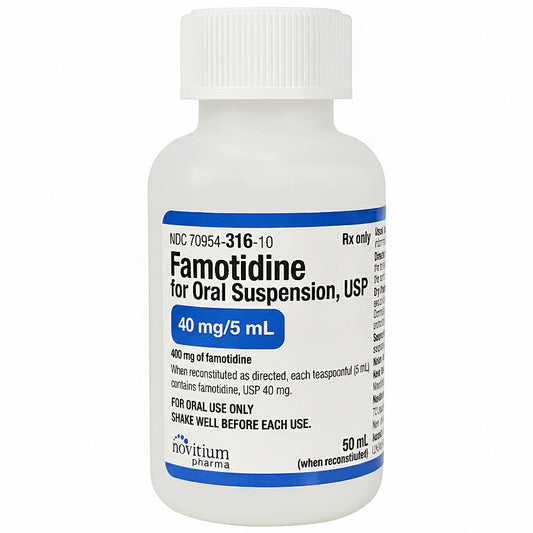 Famotidine For Oral Suspension Liquid 40 mg/5 ml Dose 50 mL (Rx)