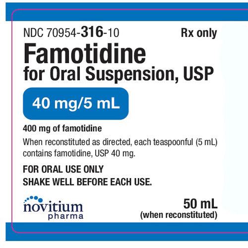 Famotidine For Oral Suspension Liquid 40 mg/5 ml Dose 50 mL (Rx)