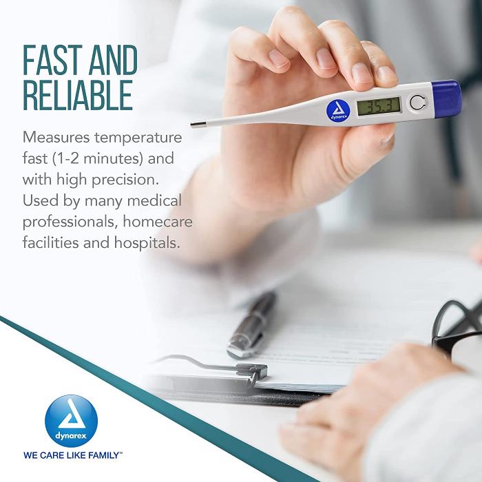 Digital Oral Thermometer, Fahrenheit or Celsius, Audible Alert, Automatic Shut Off