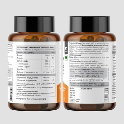 As-It-Is Atom Magnesium Bisglycinate Chelated Veg Tablets