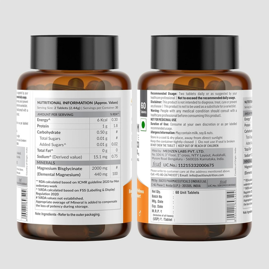 As-It-Is Atom Magnesium Bisglycinate Chelated Veg Tablets