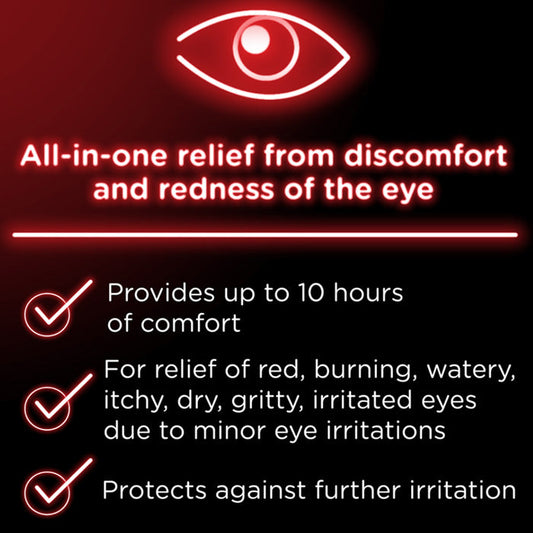 Visine Red Eye Total Comfort Multi-Symptom Eye Drops All-in-One for Red, Itchy, & Dry Eyes