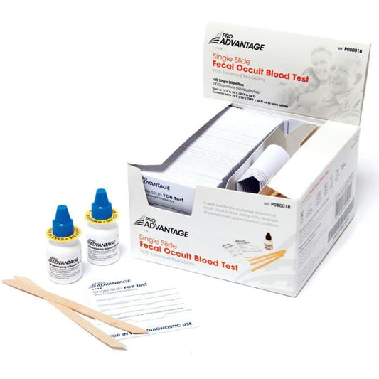 Fecal Occult Blood Test Kit with 100 Single Slides Tests, Developers, Applicators, 100/box
