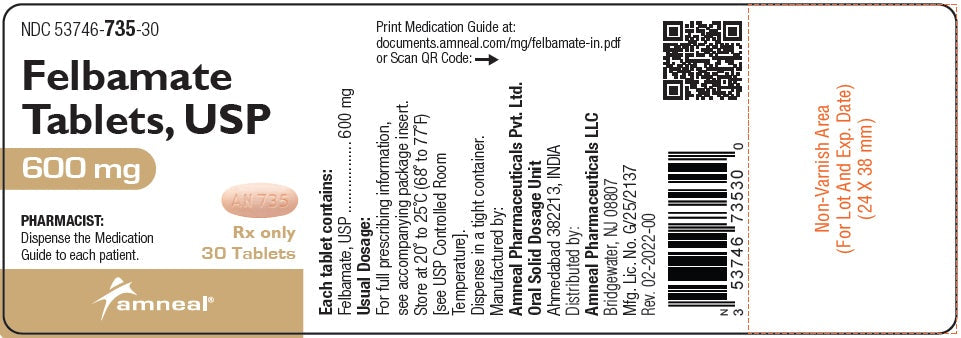 Felbamate Tablets 600 mg USP 90 Count