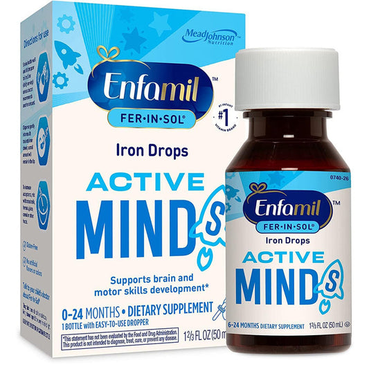 Fer-In-Sol Iron Supplement Drops 15 mg/mL, Active Mind 50 mL