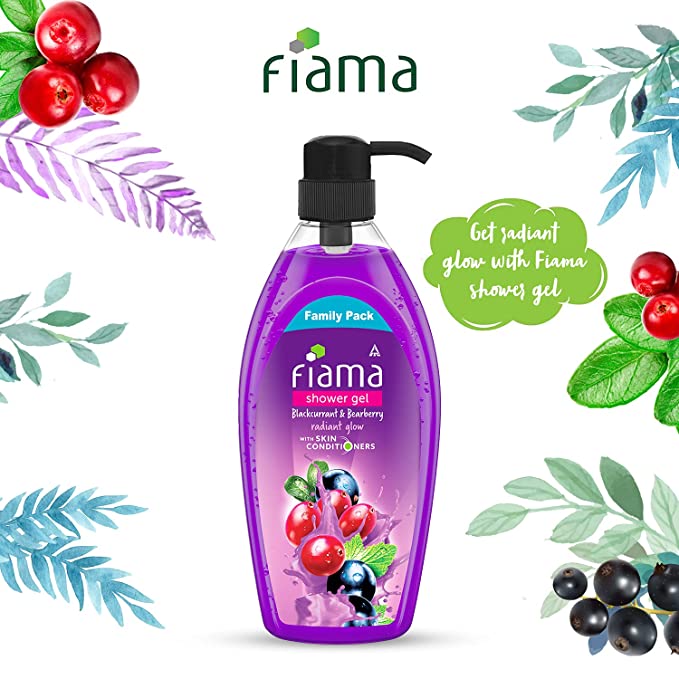 Fiama Shower Gel Blackcurrant & Bearberry Body Wash for Radiant Glow - 900 ml