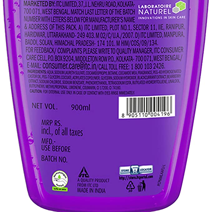 Fiama Shower Gel Blackcurrant & Bearberry Body Wash for Radiant Glow - 900 ml