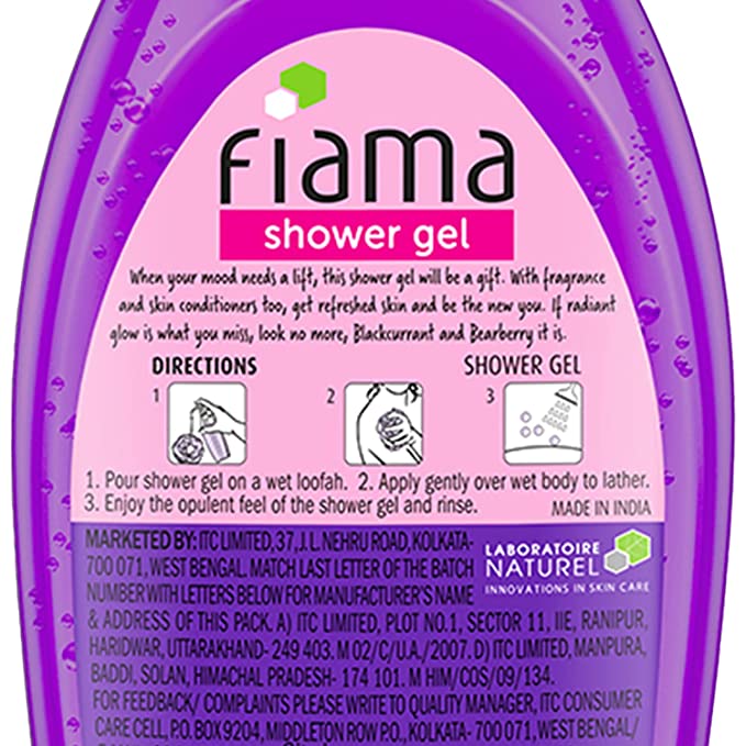 Fiama Shower Gel Blackcurrant & Bearberry Body Wash for Radiant Glow - 900 ml
