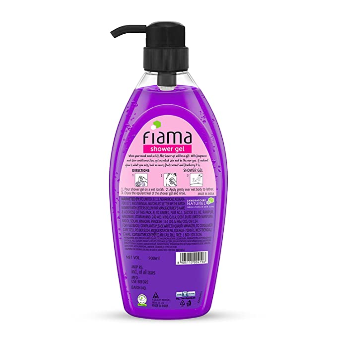 Fiama Shower Gel Blackcurrant & Bearberry Body Wash for Radiant Glow - 900 ml