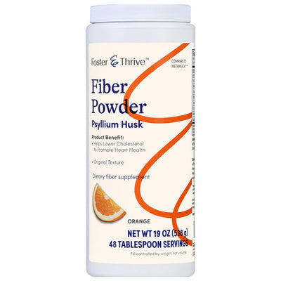 Fiber Supplement Powder with Psyllium Husk, Orange Flavor 19 oz