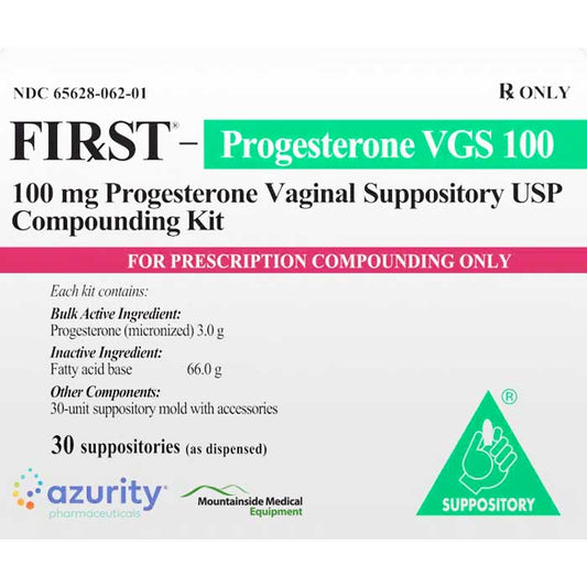 First Progesterone VGS 100 mg Vaginal Suppository USP Compounding Kit (RX)