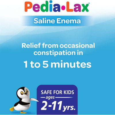Fleet Pedia Lax Pediatric Childrens Saline Enema with Flexible Lubricated Comfortip