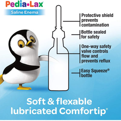 Fleet Pedia Lax Pediatric Childrens Saline Enema with Flexible Lubricated Comfortip