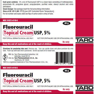 Fluorouracil Skin Cream 5% by Taro Pharmaceuticals 40 gram Tube (Rx)