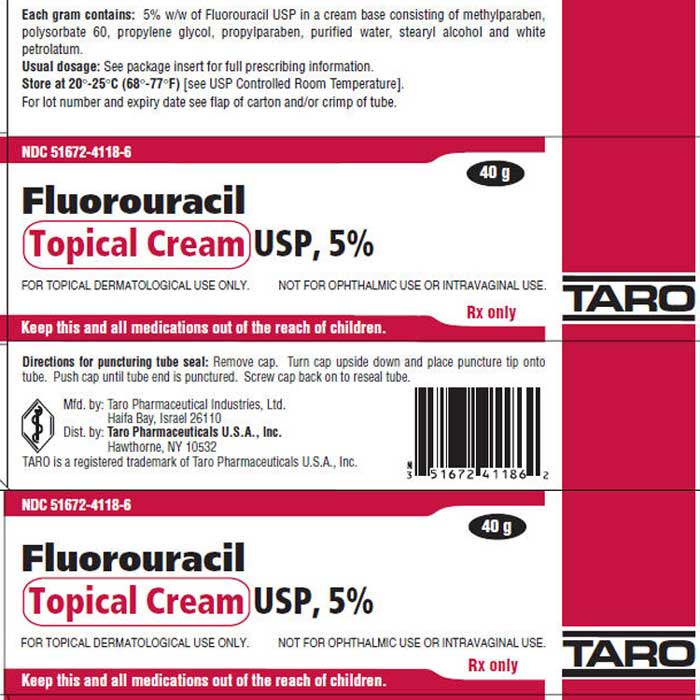 Fluorouracil Skin Cream 5% by Taro Pharmaceuticals 40 gram Tube (Rx)