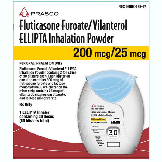 Fluticasone Furoate and Vilanterol ELLIPTA Inhalation Powder 200 mcg/25 mcg (RX)