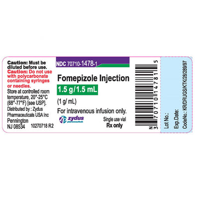 Fomepizole injection 1.5gm/1.5mL Single-Dose Vials 1 gram Vial by Zydus (RX)