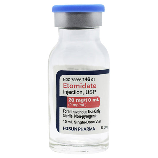 Etomidate for Injection 2 mg Single-dose Vials 10 mL x 10/Box by Fosun (Rx)