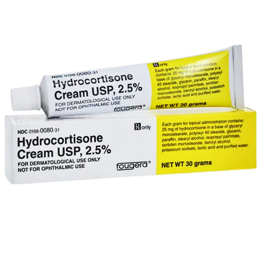 Hydrocortisone Cream 2.5% Topical, 30 grams